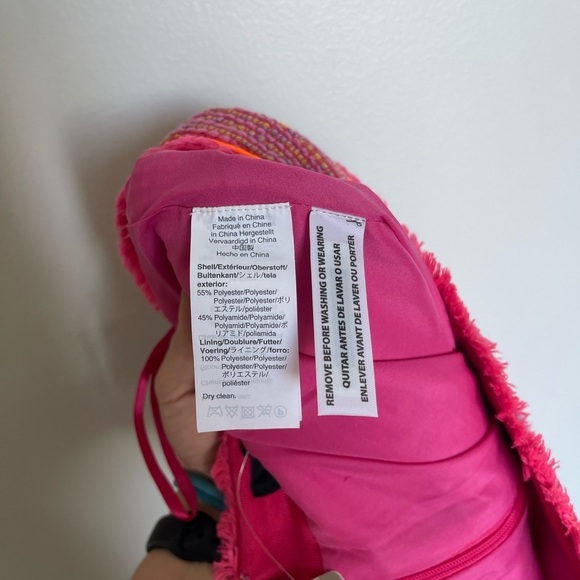 J. Crew NWT Tweed A-Line Skirt Pink Jacquard Front Pockets and Orange - Picture 8 of 8